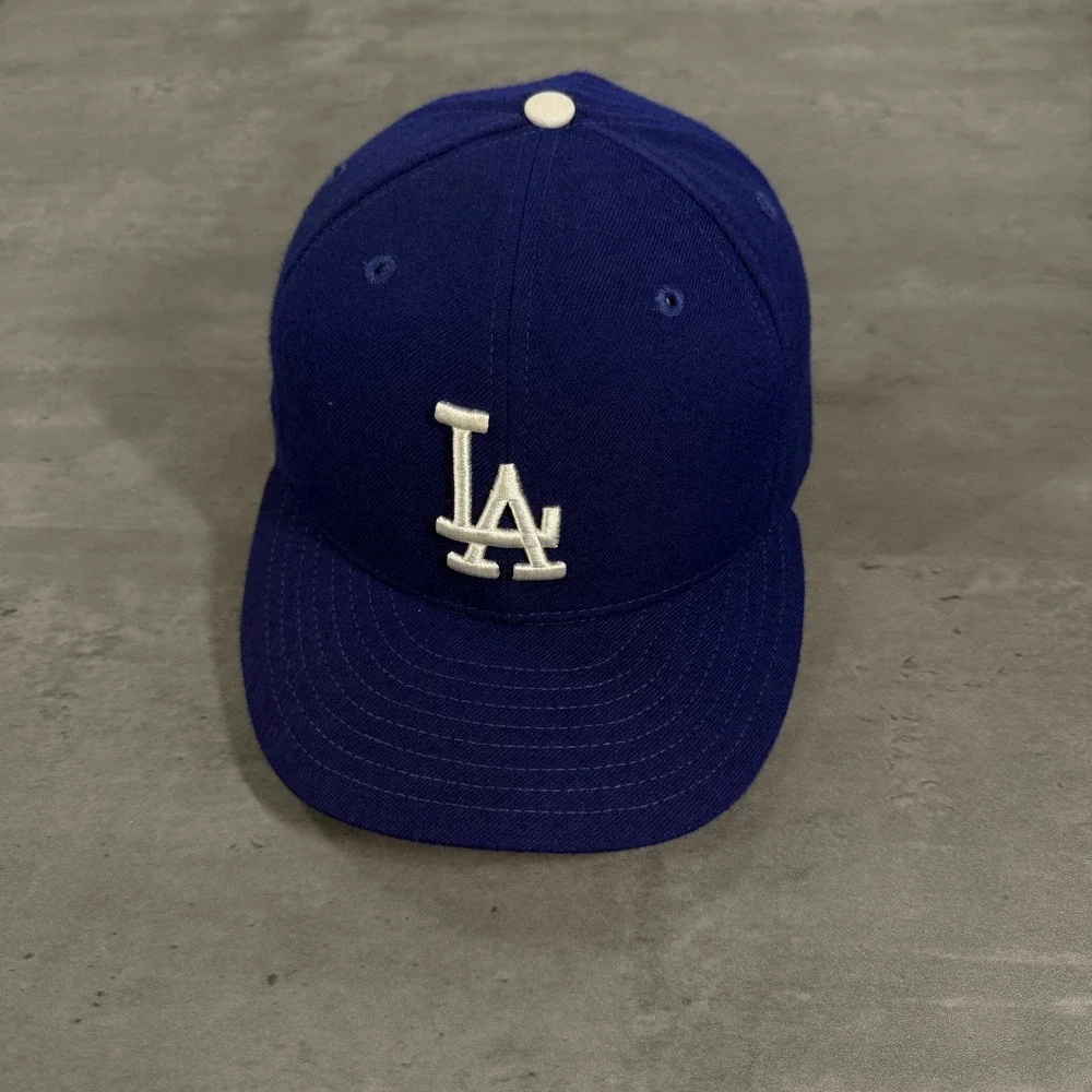 New Era Los Angeles Dodgers Hat 7 1/4 Game Used Raul Mondesi Signed Autograph